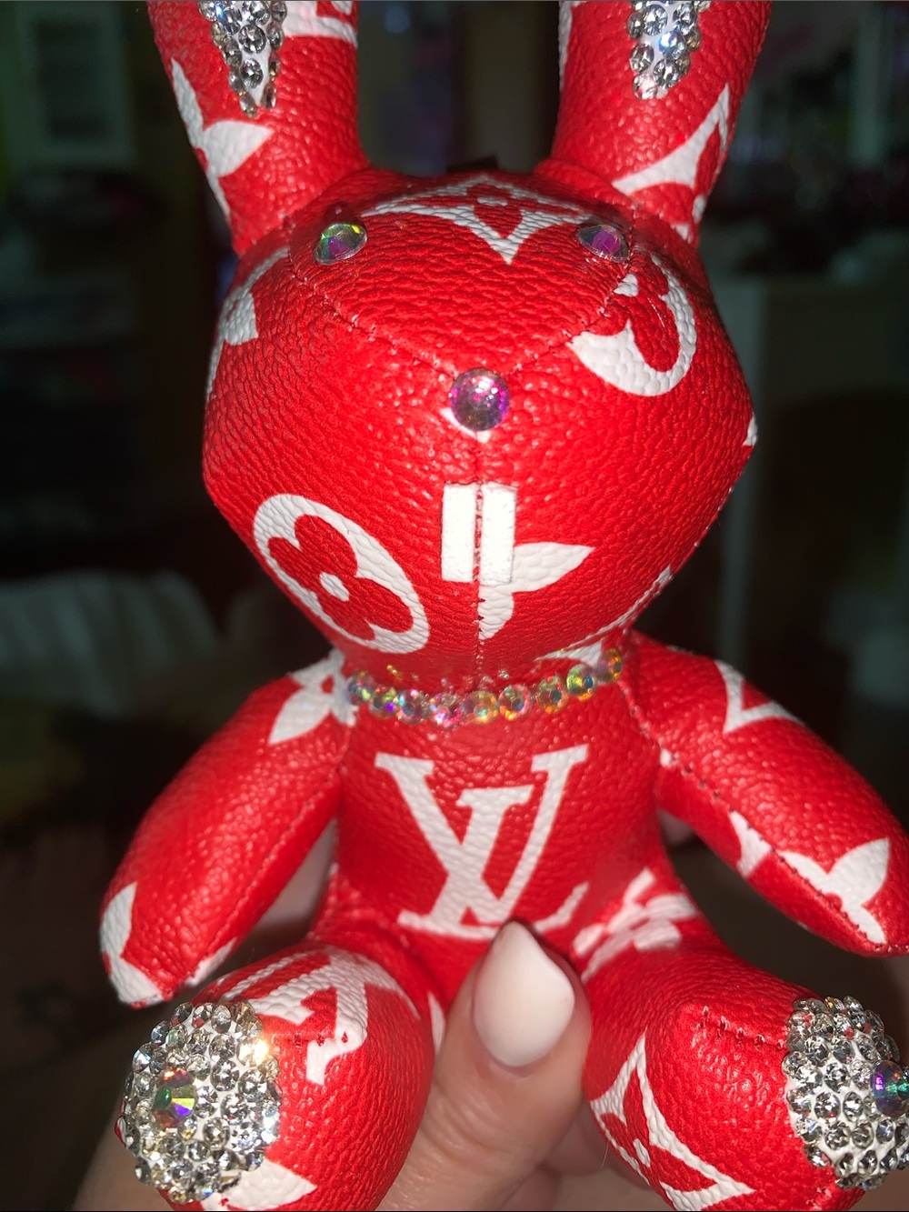 Crystal Monogram Bunny purse/bag Charm keychain - Picture 5 of 5